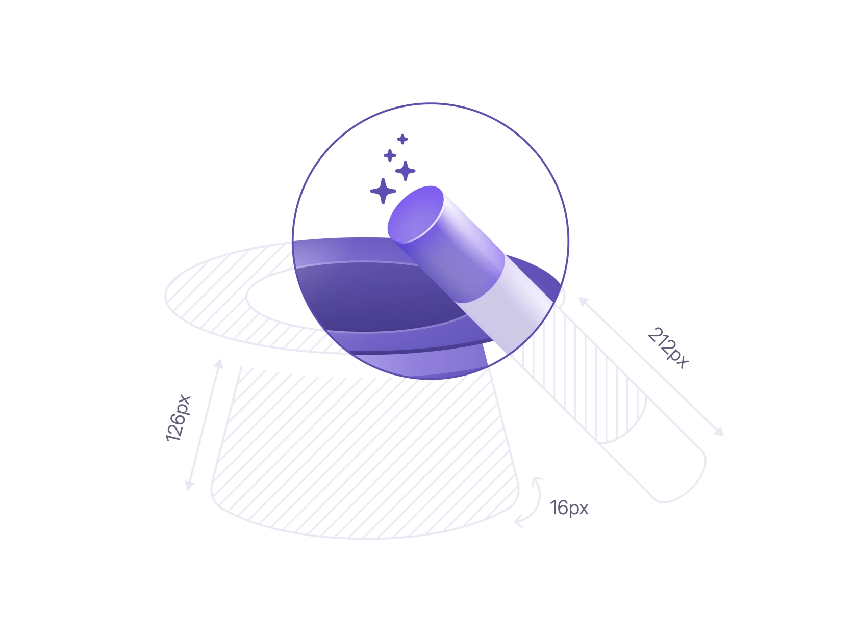 Dimensional wizard hat visual with soft material detail and playful brand styling.