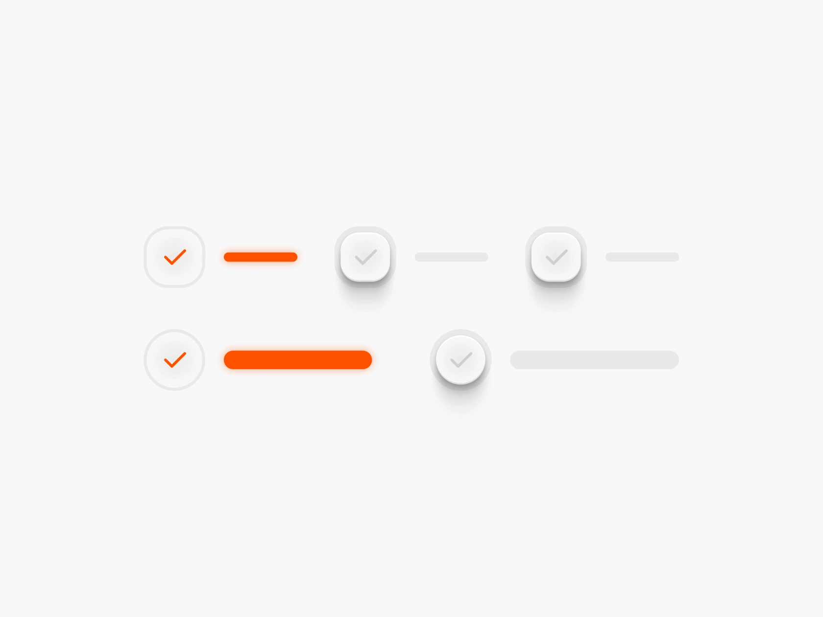 Skeuomorphic product form UI with dimensional input fields and soft interface details.